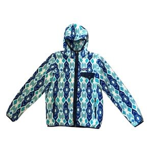 Patagonia Aztec Tribal Snap-T Synchilla Fleece Hooded Jacket Size Small